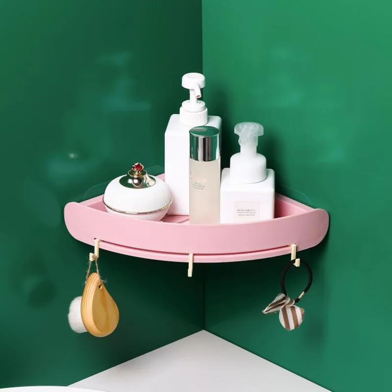 Pink ONEUP Настенная Ванная комната подвесная полочка Водонепроницаемая полка домашняя кухонная для хранения стойки наборы аксессуаров для ванной комнаты - Цвет: Pink
