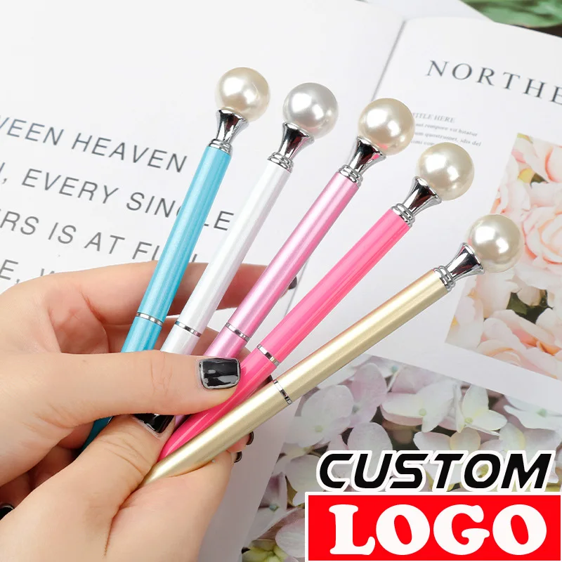 

30Pcs Pearl Metal Ballpoint Pen Creative Business Advertising Gift Office Signature Student Stationery Free Engraving Logo