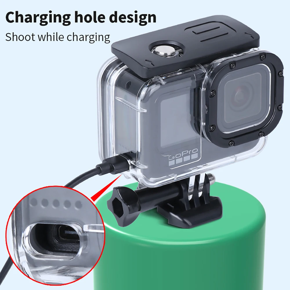 

Protective Side Open Housing Case For Gopro 9 Action Camera Accessories Side Open Shell Protective Case Connectable Data Cable