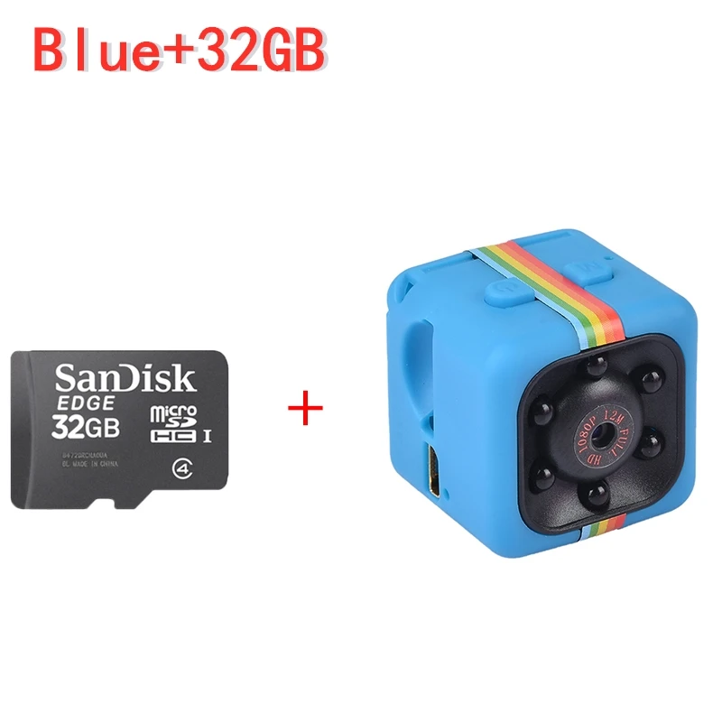 Blue add 32GB Card DIDIHOU SQ8 HD 1080P мини-видеокамеры Спорт DV мини-камера Спорт DV инфракрасная камера ночного видения Автомобильная DV Цифровая видеокамера - Цвет: Blue add 32GB Card