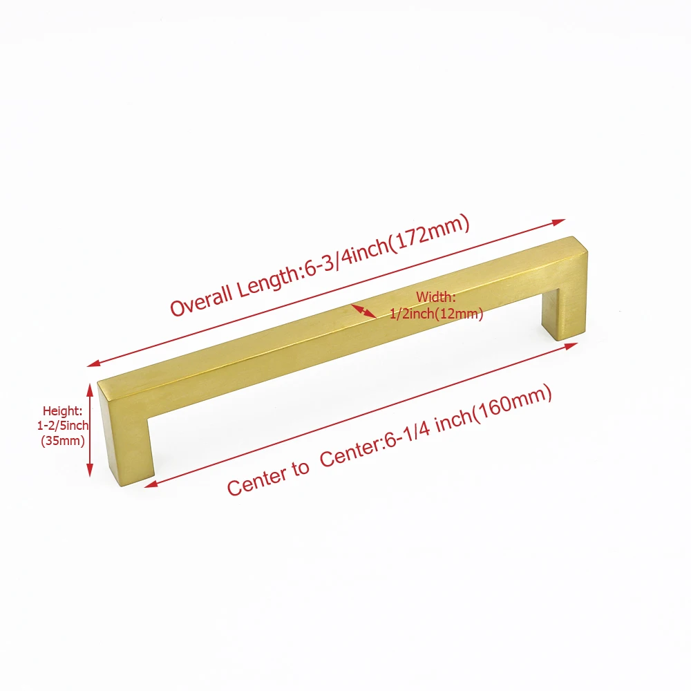 Hole centers160mm 10 упаковок золотые ручки для ящиков Ручки J12GD "~ 13" кухонный шкаф ручки для ванной комнаты аппаратные ручки ящика из нержавеющей стали - Цвет: Hole centers160mm