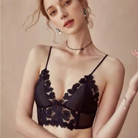 french sexy lace bra set womens triangle cup ultra thin leopard underwear and panties set black mesh flowers embroidery lingerie
