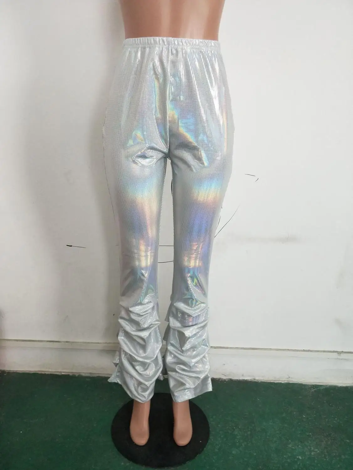 Брюки Adogirl с завышенной талией блестками и драпированным подолом модная одежда