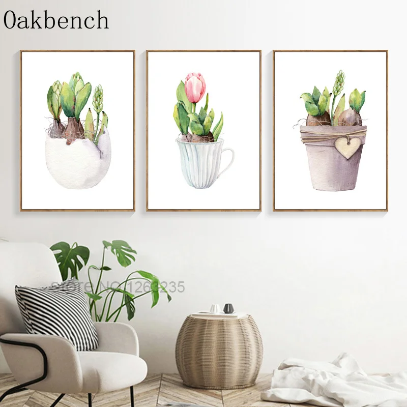 Растение скандинавские плакаты тюльпан цветок постер Декор настенное искусство