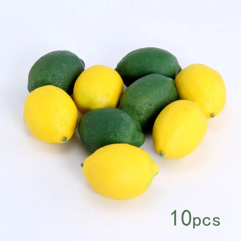 

10Pcs Limes Lemons Home Decorative Props Plastic Artificial/Fruit Imitation Fake