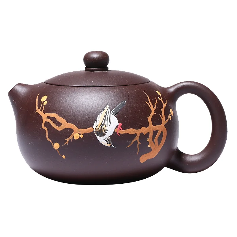 

Xishi teapot raw ore hand painted purple clay teapot household gift tea set