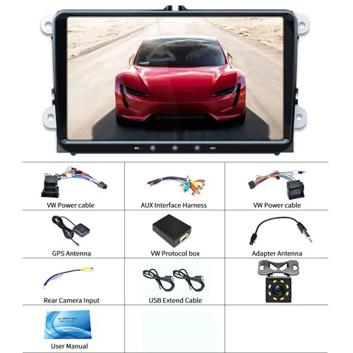 Автомагнитола Camecho 2 Din стерео Android 8,1 Автомобильный мультимедийный плеер для VW/Volkswagen/Skoda/Golf/Polo/Passat/b7/b6/SEAT/Tiguan - Цвет: With 8 IR Camera