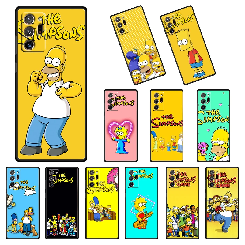 

The Simpsons cute cartoon For Samsung Galaxy note 20 10 9 8 M52 M21 F22 M32 F42 F62 F12 M12 Silicone Soft Black Phone Case