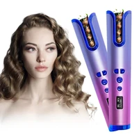 rechargeable wireless automatic curling iron portable mini device ceramic coating hair care curly rotating curling wave styer