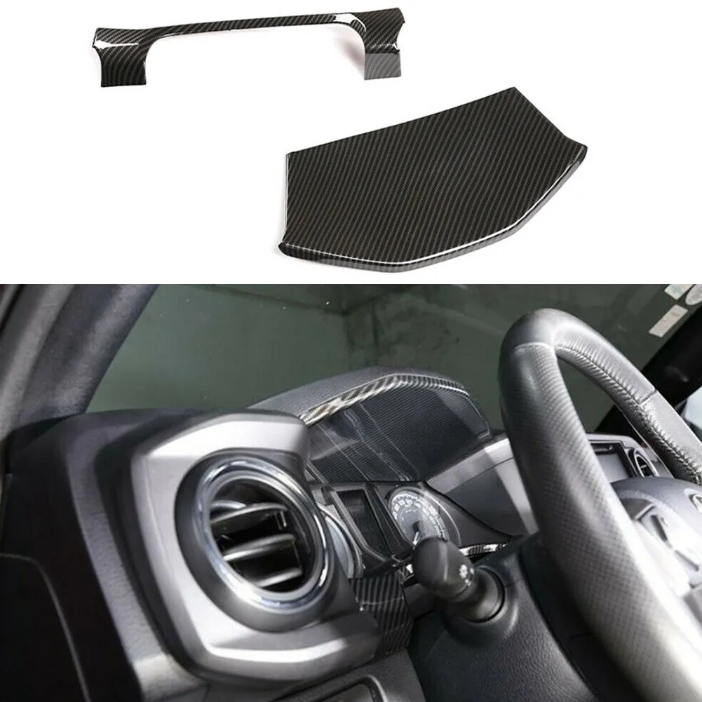 

Carbon Fiber ABS Dashboard Decorative Cover Trim Fit For Toyota Tacoma 2016-2020 Car Accessories Interior Decoration