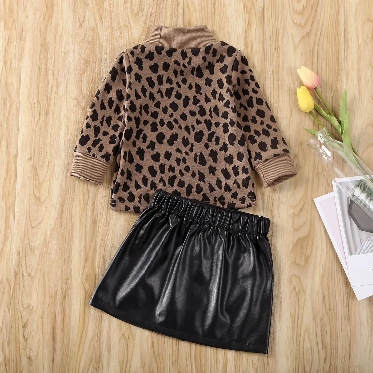 Новинка 2021 года лидер продаж водолазка для маленьких девочек Леопардовый