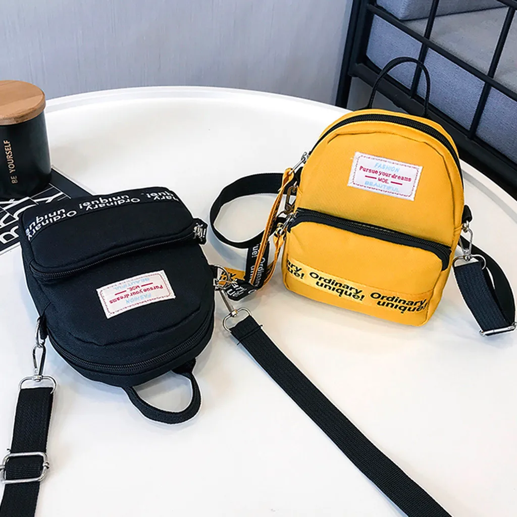 Мини-сумка женский рюкзак трендовые простые холщовые сумки на плечо дамские