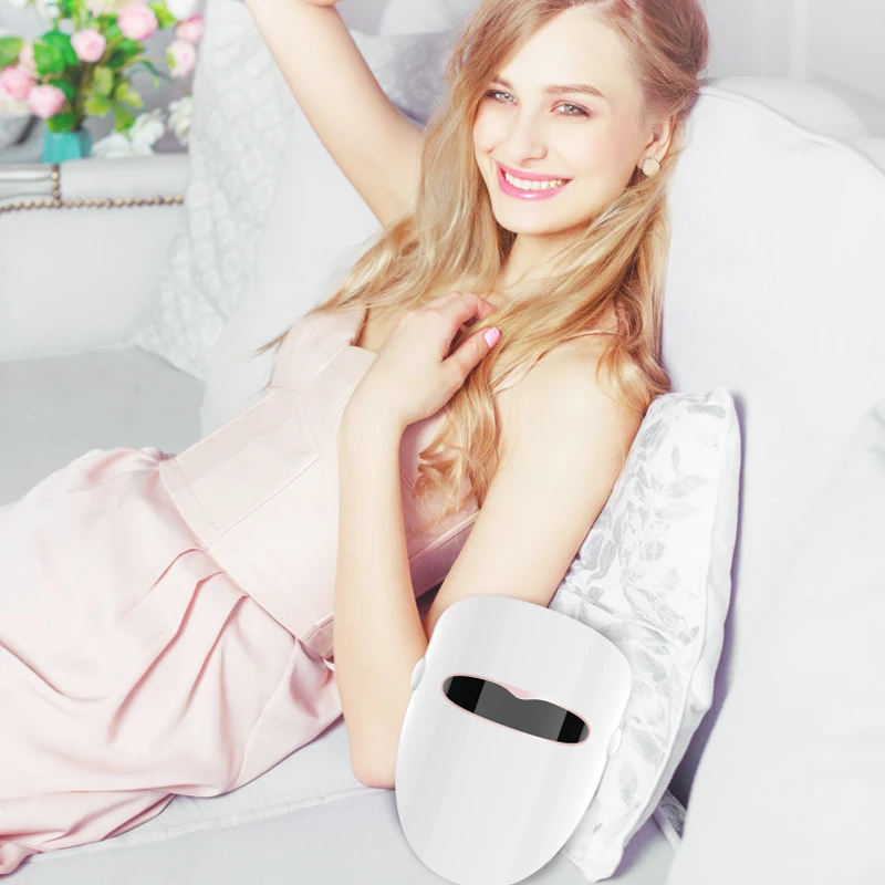 Светодиодная маска для лица XPREEN 3 цвета встроенный таймер омоложение кожи шеи