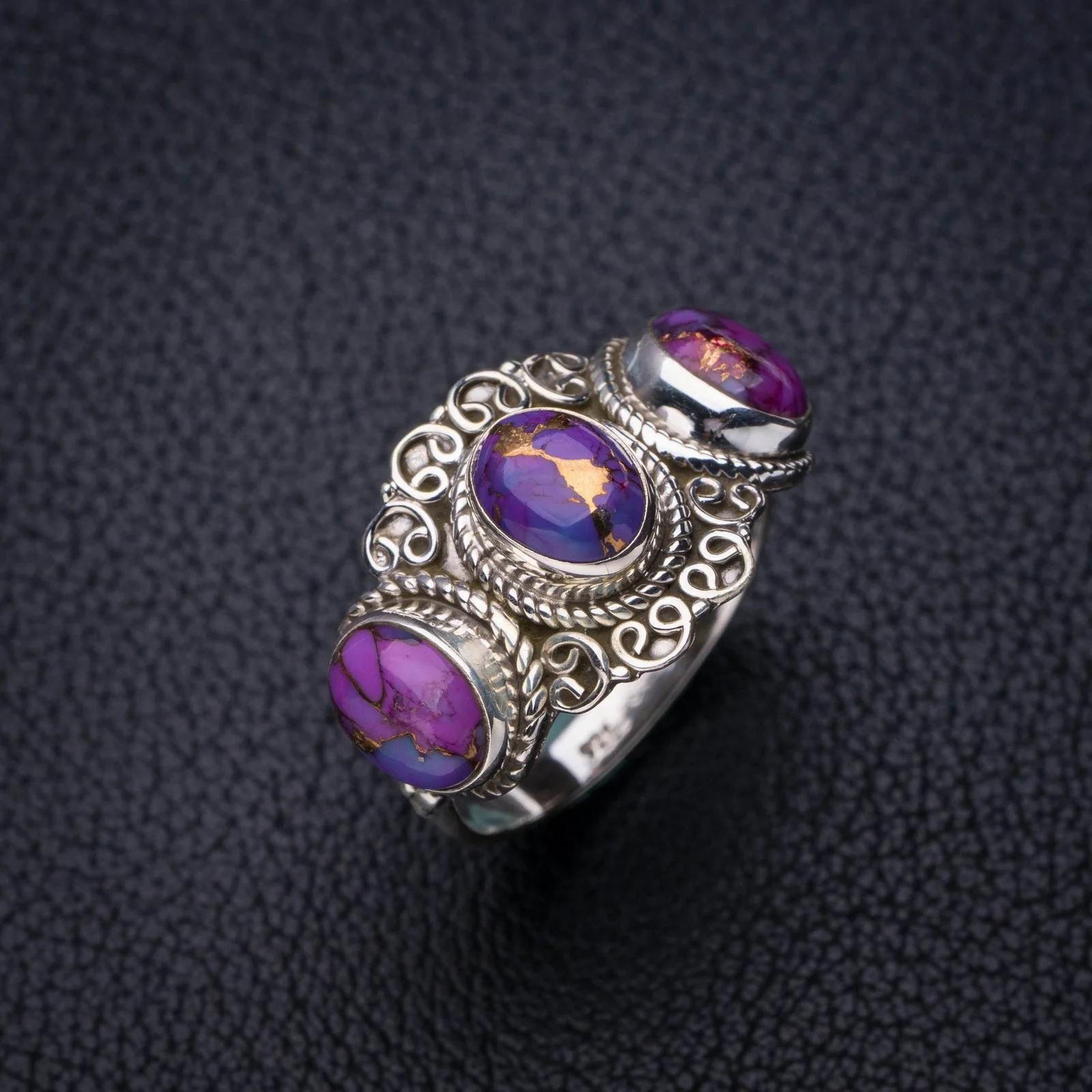 

StarGems Natural Copper Turquoise Handmade 925 Sterling Silver Ring 9.5 E7618