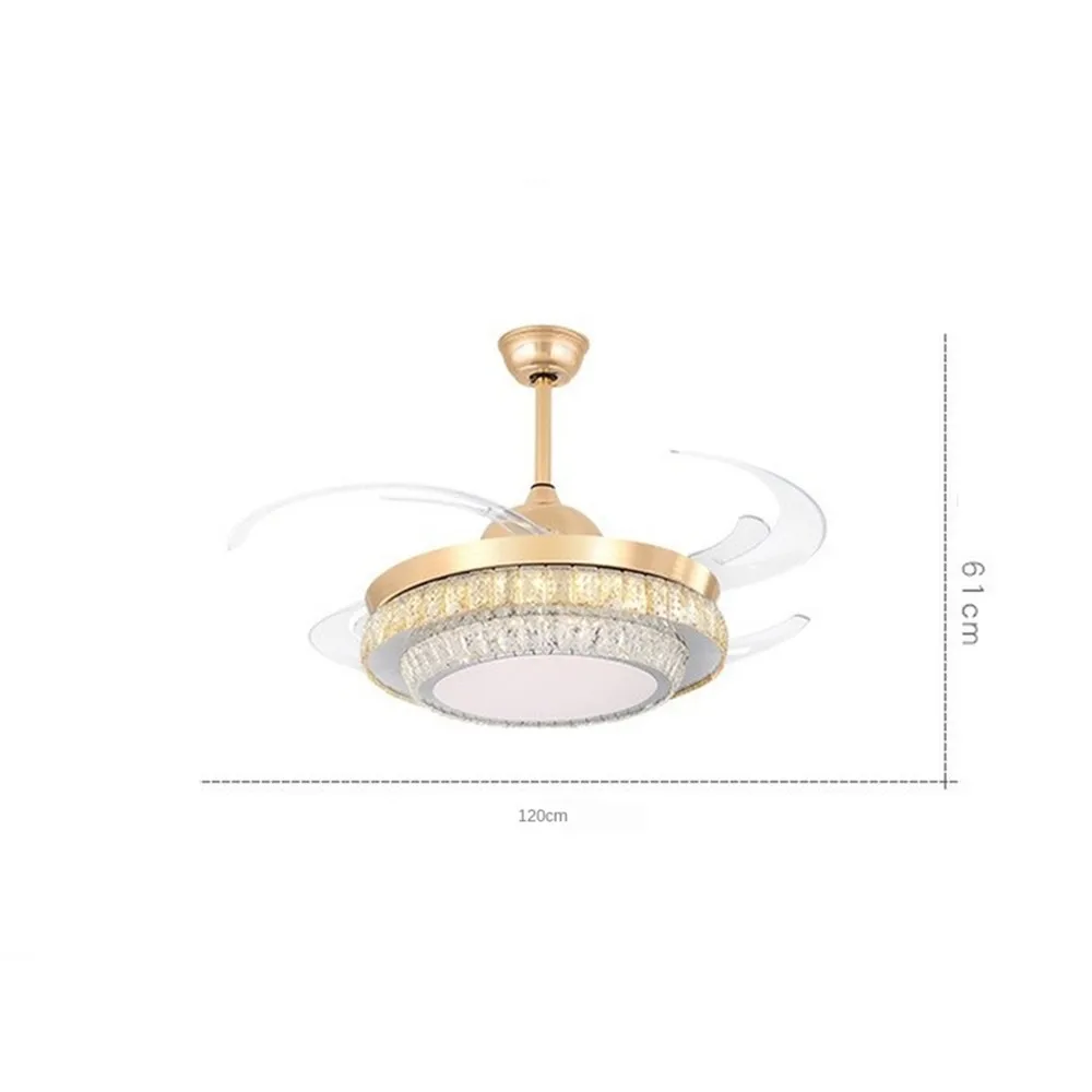

42 Inch ceiling fan crystal with lights remote control DC frequance ventilator lamp Reversible Home Fixture Silent Motor cieling