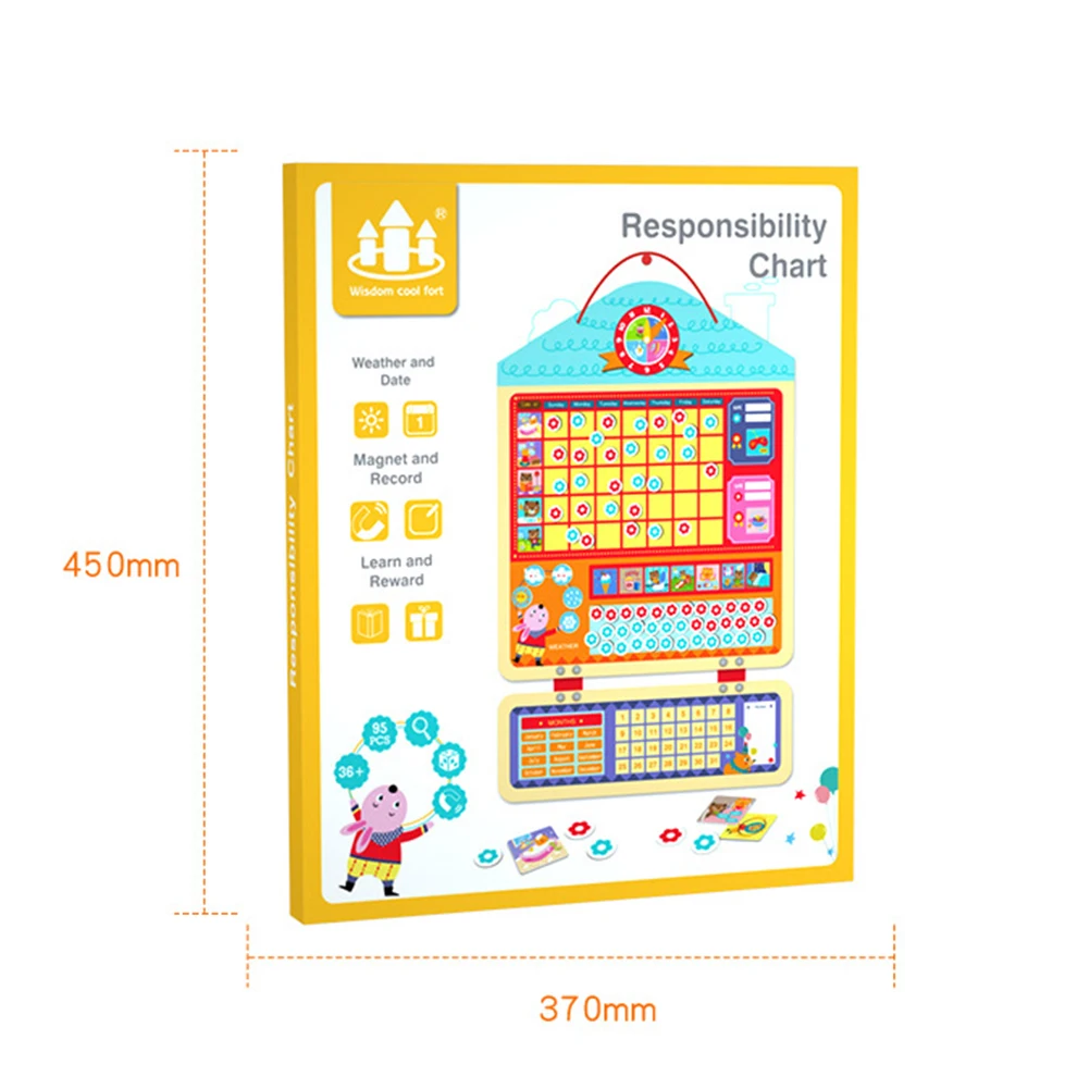

Wooden Magnetic Reward Activity Responsibility Chart Kids Schedule Educational Toy building self-discipline and self-esteem gift