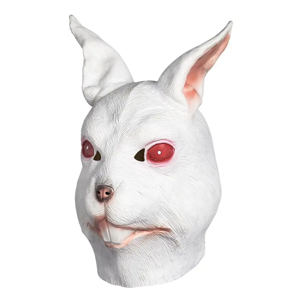 

Латексная резиновая маска кролика верхние красные глаза костюм кролика животного маскарадный костюм для Хэллоуина маскарада вечеринки