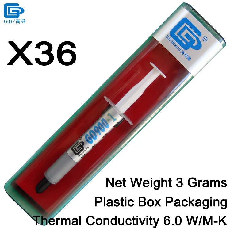 GD900-1-BX3 36Pieces GD900-1 Термальность проводящая силиконовая смазка паста соединения, содержащий серебристо-серый CN30 CN150 CN1000 ST30 SSY1 SY1 SY3 SY7 SY15 SY30 BX3 - Цвет лезвия: GD900-1-BX3 36Pieces