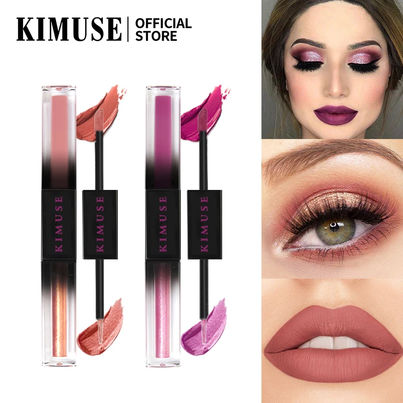 KIMUSE 2 в 1 двойные жидкие тени для век осветляющие стойкие матовые мерцающие