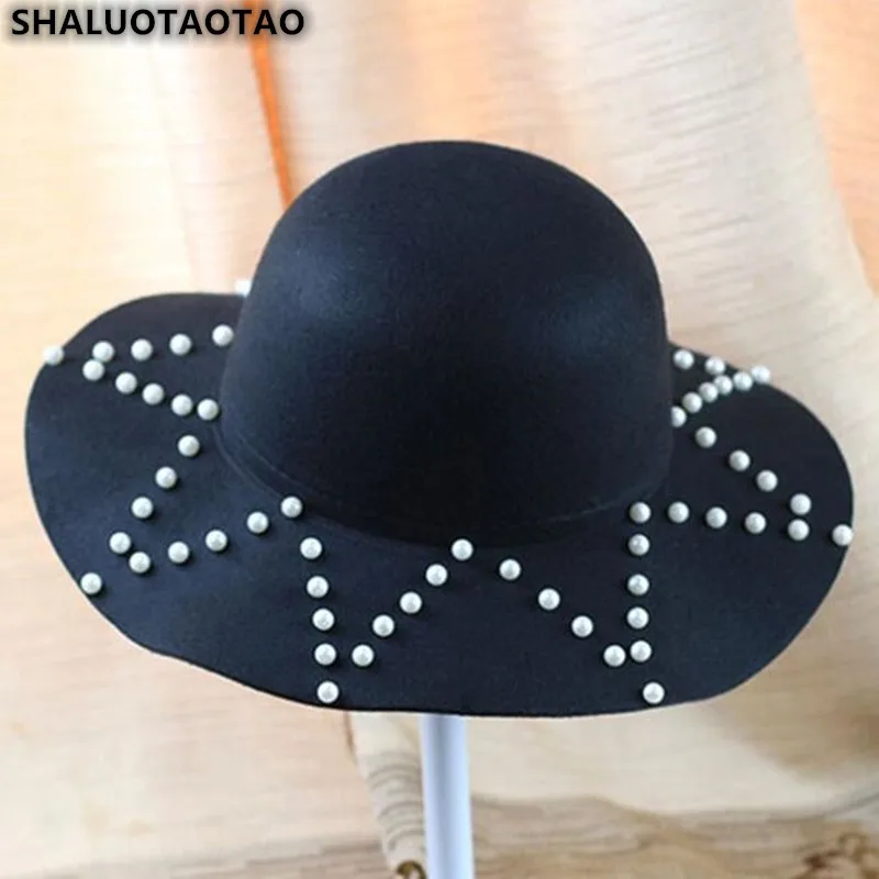 Шапка Панама SHALUOTAOTAO женская осенне зимняя модная с жемчужным украшением