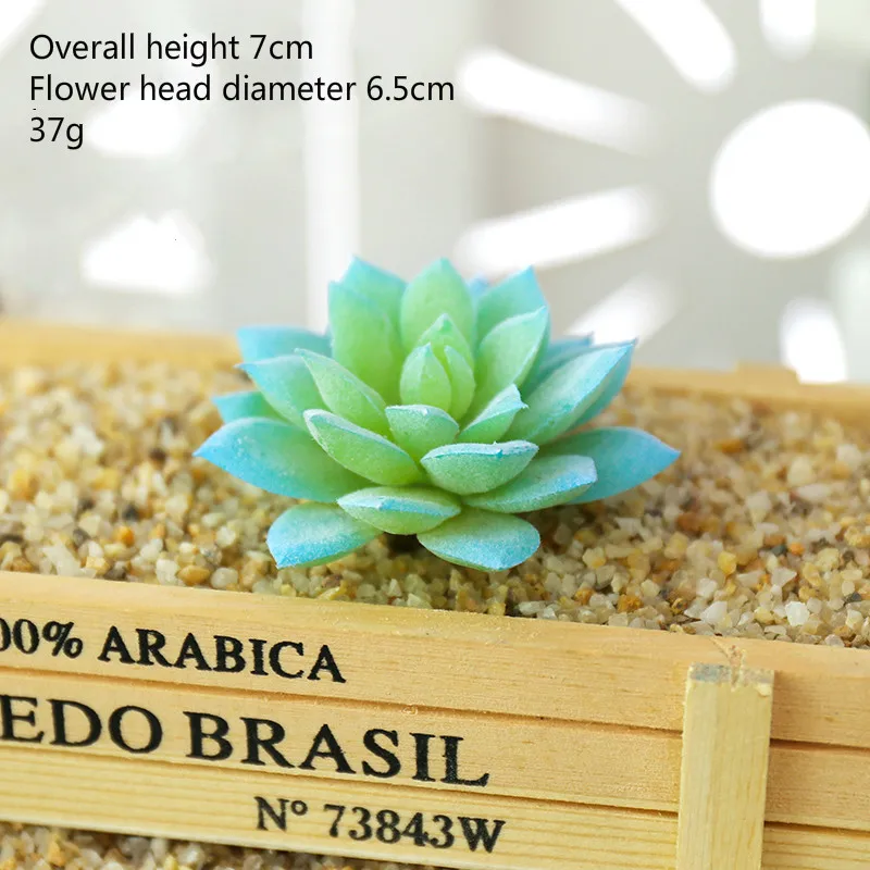 Суккулент в горшке для украшения дома и офиса искусственный цветок синяя серия 1