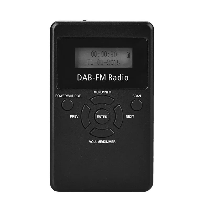 Черный DAB цифровой радио портативный DAB+ FM двухполосный приемник встроенный литиевый аккумулятор радио вещатель - Цвет: Черный