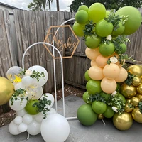 enhanced wedding props white metal semi half circle rectangular flower arch with stand birthday decoration home celebration