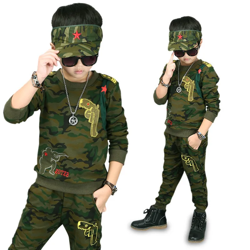 

CS Camouflage clothing set High quality 2021 autumn winter fashion children set kid suit girl boy clothing set for 4-14 years