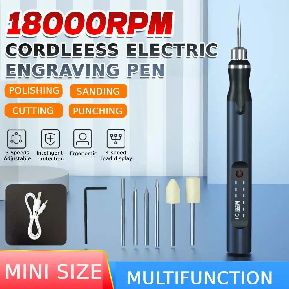 

3 Speed Intelligent Charging Electric Grinding Pen Polishing Grinding Cutting Drilling Carving Disassembly Cutting Tools