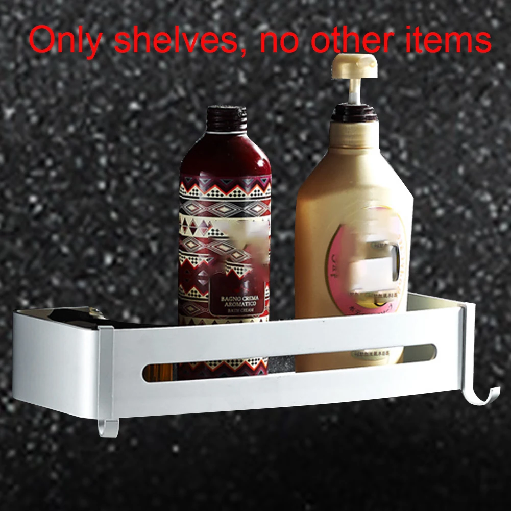 Держатель с крючками шампунь без сверления органайзер для душа алюминиевая