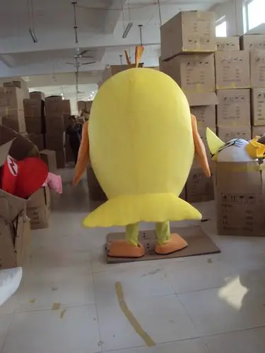 Классическая версия желтый уродливые костюм талисман курица для взрослых на