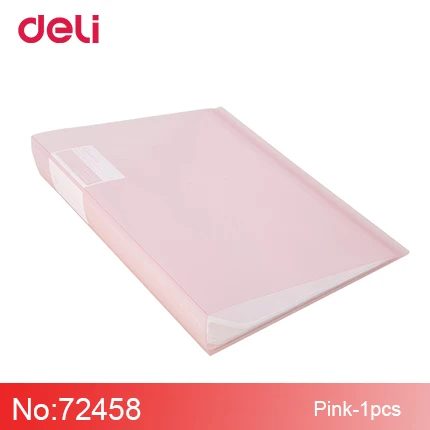 Deli 72458 серия, информационный буклет, А4, многослойные вставки, папки, папки, бумаги, канцелярские принадлежности, Студенческая офисная прозрачная сумка - Цвет: pink
