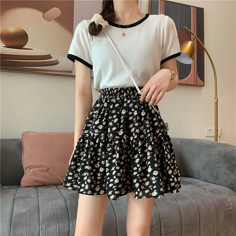 Юбка женская шифоновая трапециевидная летняя в Корейском стиле | Женская одежда