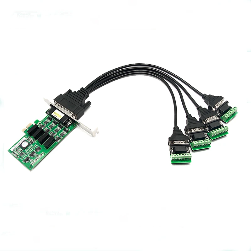 

PCI-E to 4 Ports RS-485/422 Serial Adapter Multiport Serial Adapters with Optic Isolation Compatible with RS-422/485 Standard