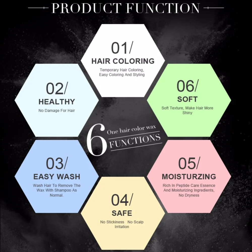 Одноразовый воск для волос белый фиолетовый красный синий серый зеленый золотой