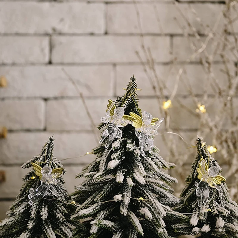 

40Pcs Christmas Transparent Angel Pendant Acrylic & 500Pcs Luminous Pebbles, Backyard Decoration, Yard Decorations