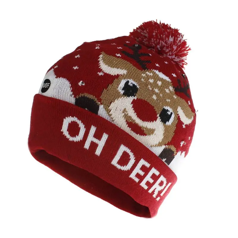 Новинка для женщин и девочек вязаная кепка со светодиодной подсветкой