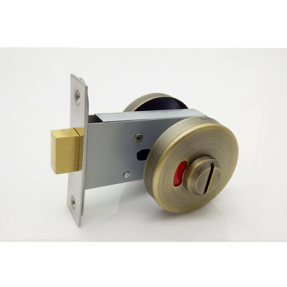 round bathroom indicator thumb turn stainless steel deadbolt lock bolt toilet wc latch vacant engaged door lock set free global shipping