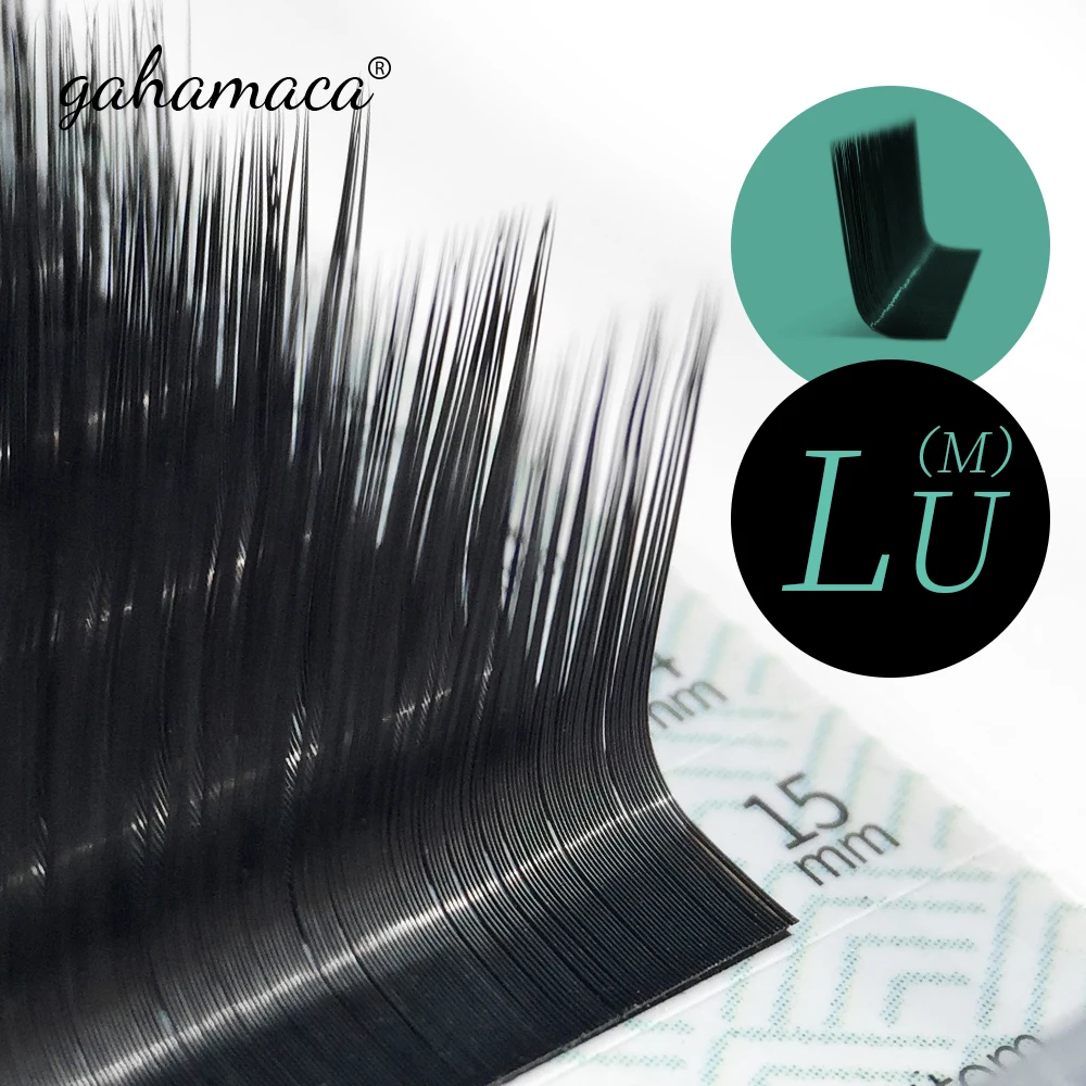 Ресницы GAHAMACA L/L +/LC/LD/LU(M) для наращивания искусственная норка матовые черные