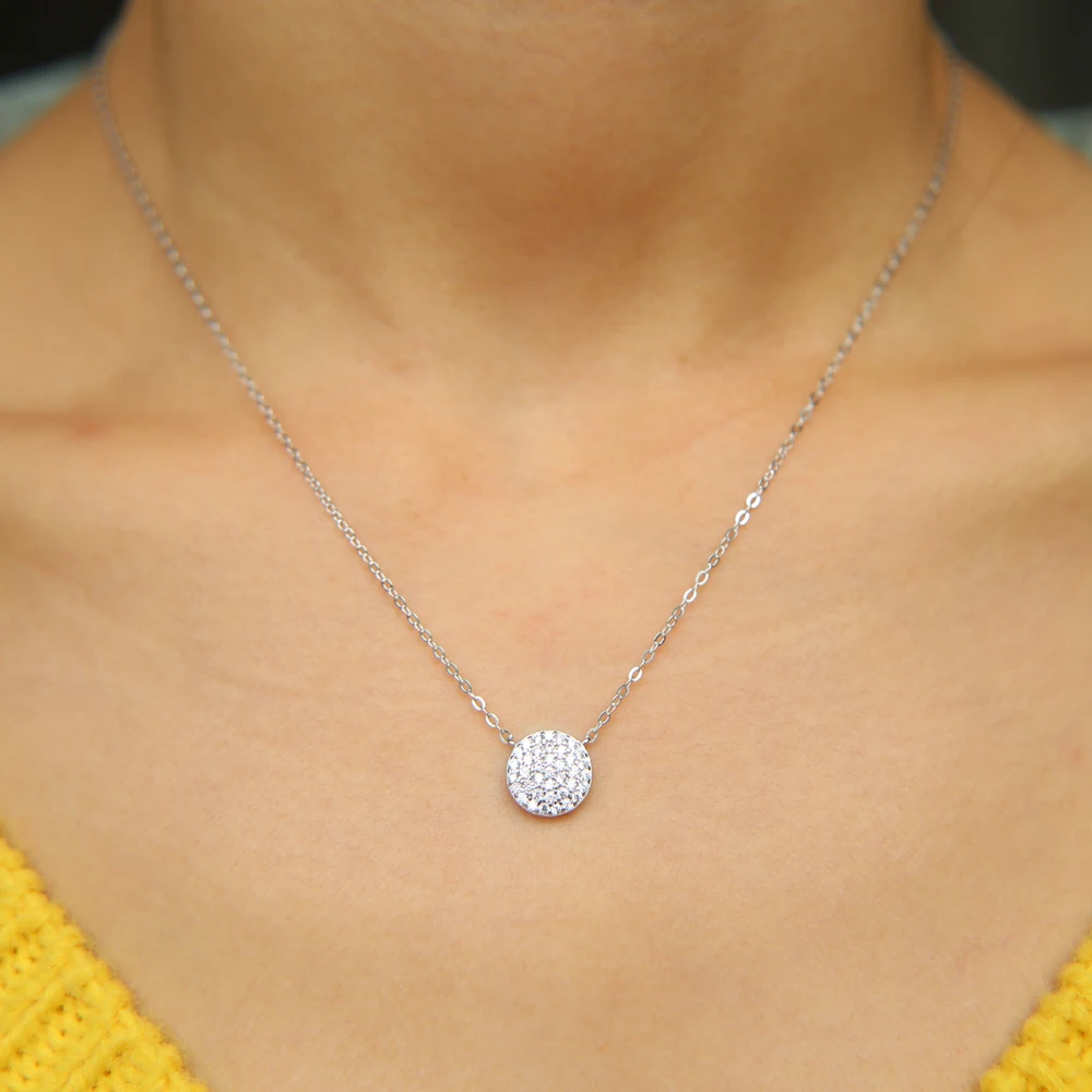 Женское ожерелье из серебра 925 пробы с фианитом | Украшения и аксессуары