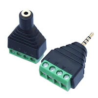2 5mm 4 pole stereo plug to screw terminal connection connector for diy 4 pole 2 5mm male to male male to female cable