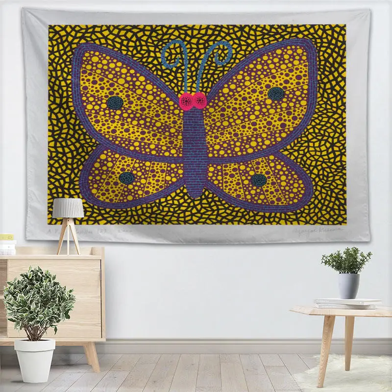 Новинка Yayoi Kusama японская художественная фоновая ткань подзор гобелен настенный светильник для спальни комнаты одеяло Йога пляжное полотенце скатерть - Цвет: 9
