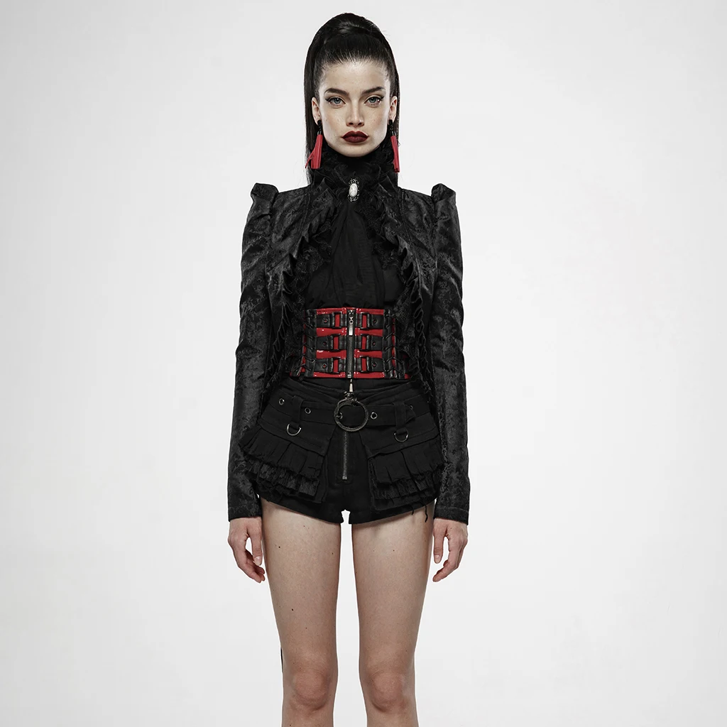 Женский облегающий смокинг с рукавами-бабочками асимметричного кроя красного