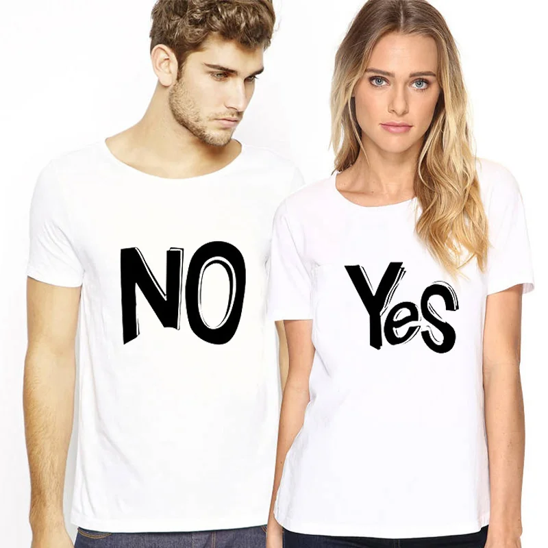 

Модная женская футболка с надписью «Yes No», женская футболка для пары, женская футболка, женские футболки, футболки