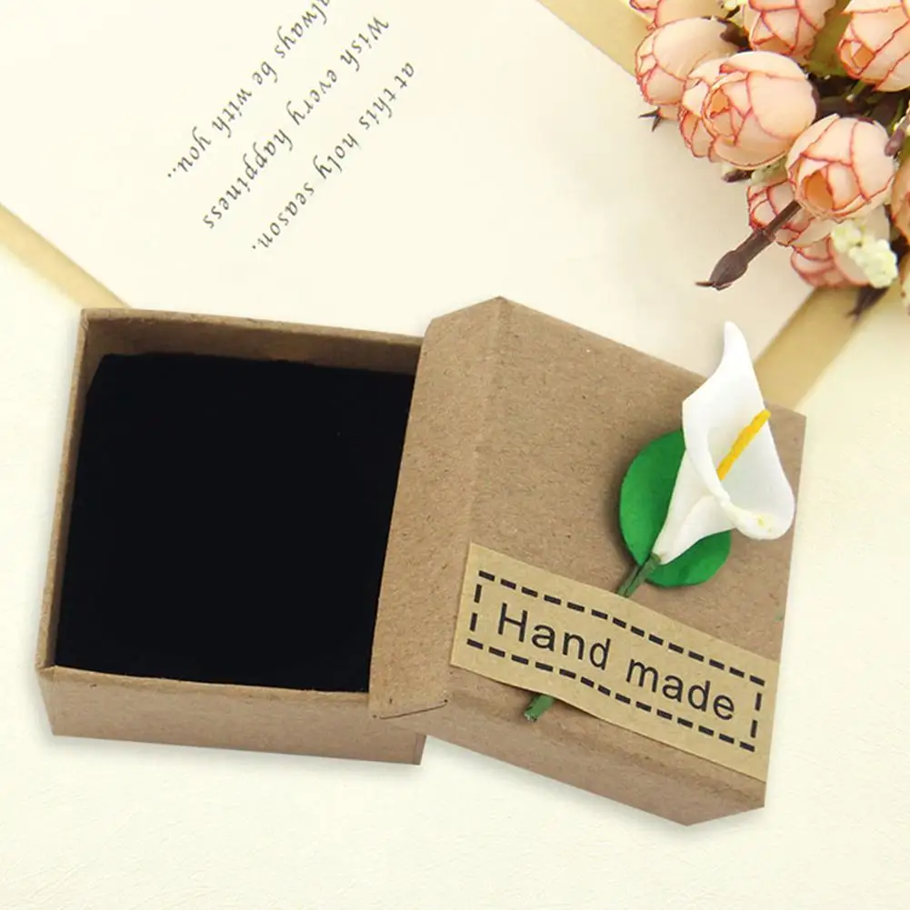 1 шт. картонная коробка из крафт бумаги большая подарочная черная белая