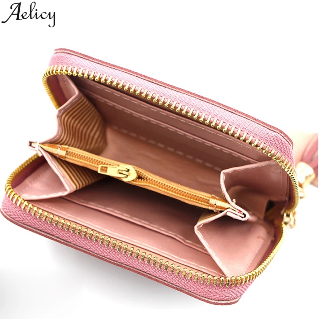 Aelicy женский кожаный кошелек для монет на молнии рук клатч сумочка маленький