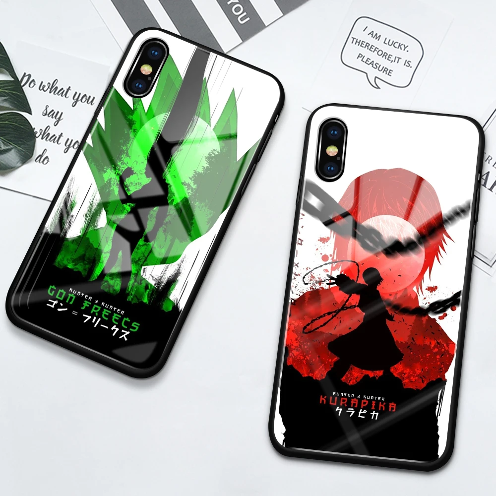 

Чехол из закаленного стекла Kurapika Killua Zoldyck Hunter X Hunter для iPhone 6 7 8 14 Plus X XS XR SE 11 12 13 14 Pro Max Mini