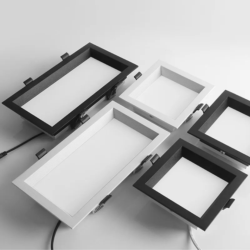 1 шт. Dimmable Панель Встраиваемый светодиодный светильник 12 Вт, 18 Вт, 24 Вт, 30 Вт квадратный Светодиодный точечный светильник светодиодный потолочный светильник AC110V 220V