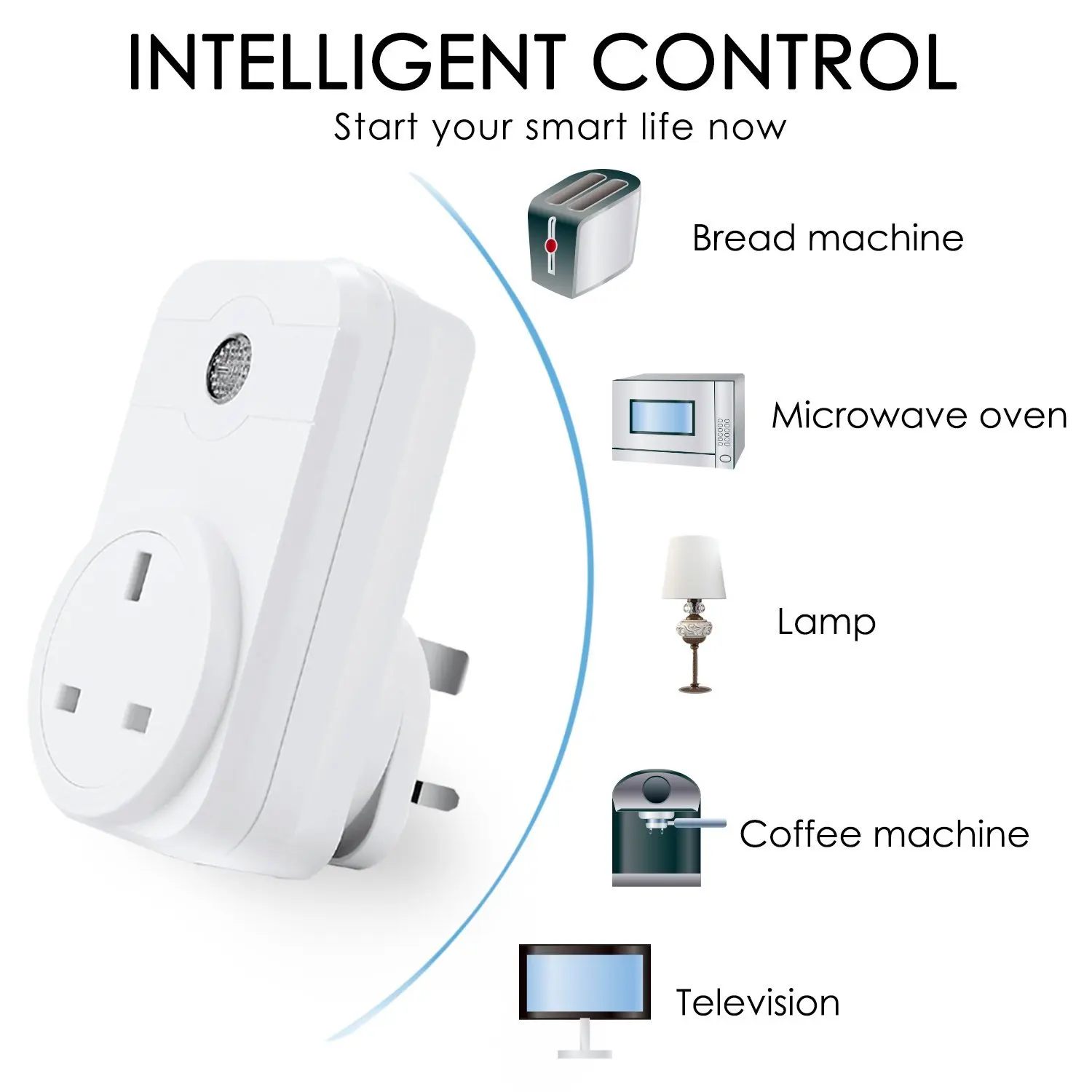 Смарт розетка с Wi Fi английская электрическая голосовое управление Беспроводное