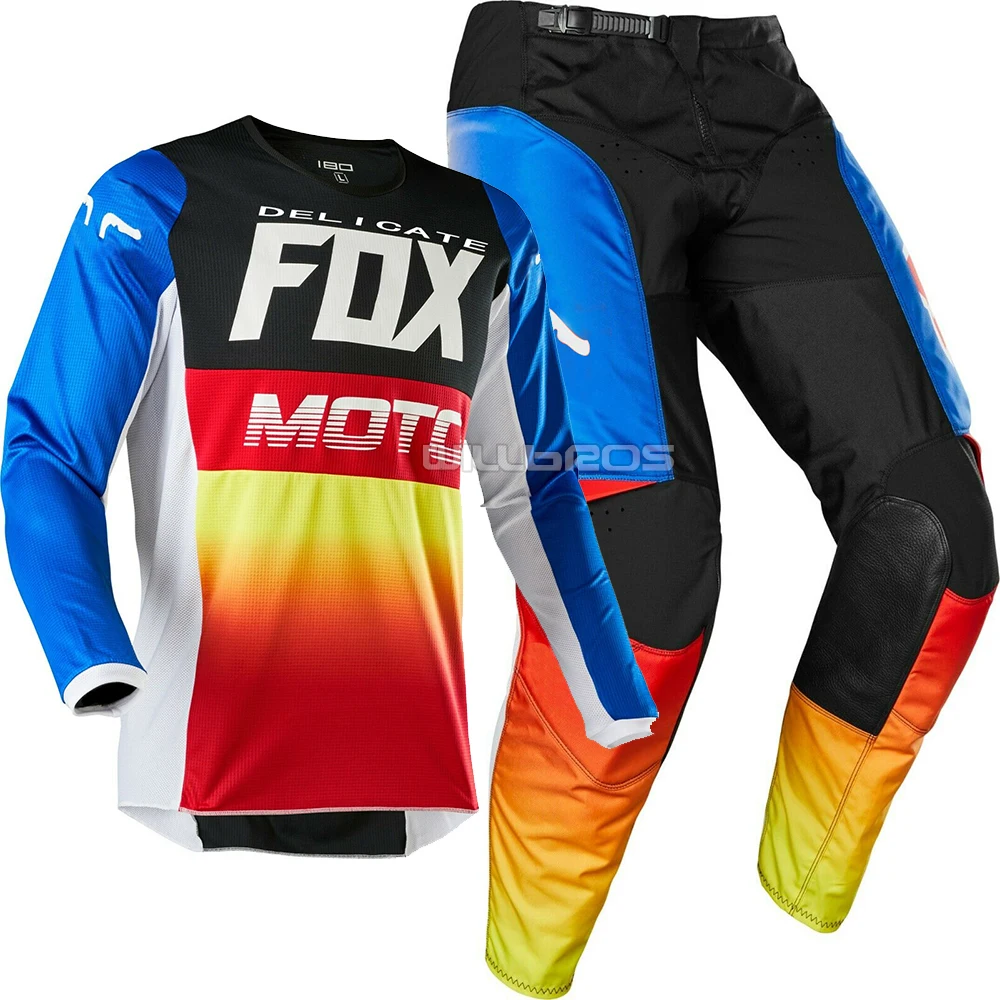 Нежный лиса 180 Fyce автомобильный MTB/MX велосипед оборудование для мотокросса набор мотоцикл мужской костюм - Цвет: Синий